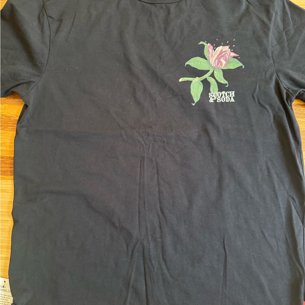 Scotch & Soda Amsterdam Bloom Tomorrow Graphic T-Shirt Black Men’s Large